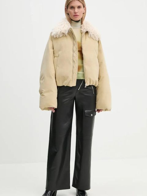 Nanushka kurtka puchowa ZACHARIE damska kolor beżowy zimowa oversize NU24FWOW45873