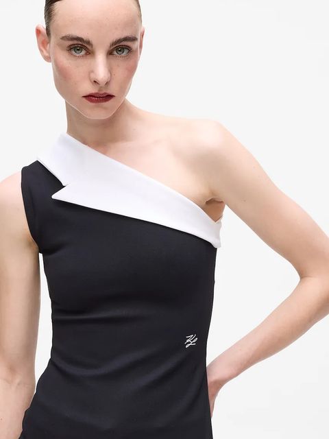 Karl Lagerfeld top kolor czarny cold shoulder A4W17040