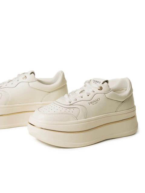 TWINSET lace-up platform sneakers - White