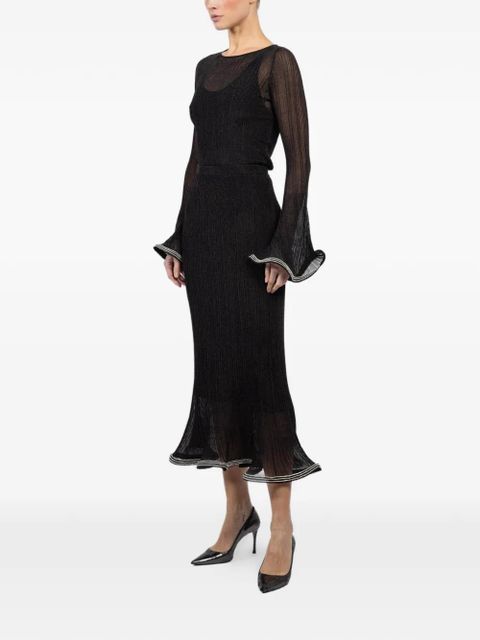 Simkhai ruffled midi skirt - Black