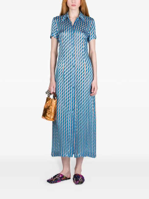 DRIES VAN NOTEN devoré shirt midi dress - Blue - zdjęcie produktu nr 2
