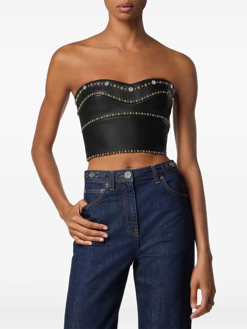 Versace studded leather top - Black - zdjęcie produktu nr 1