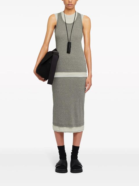 Jil Sander layered cotton tank top - Grey