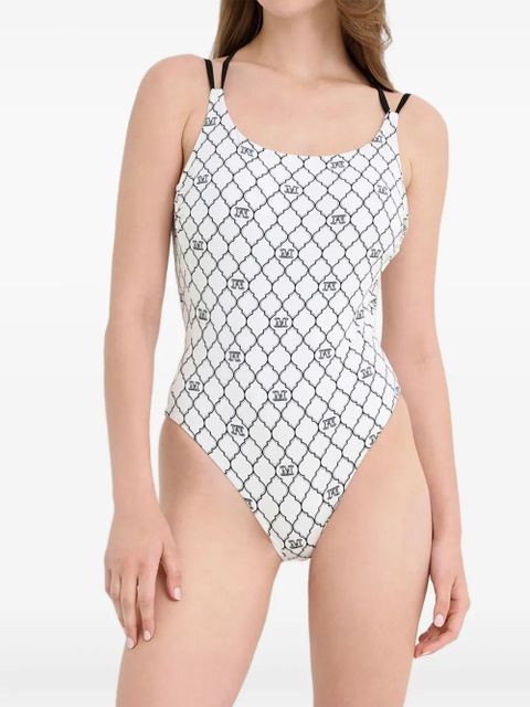 Max Mara monogram Cora swimsuit - White