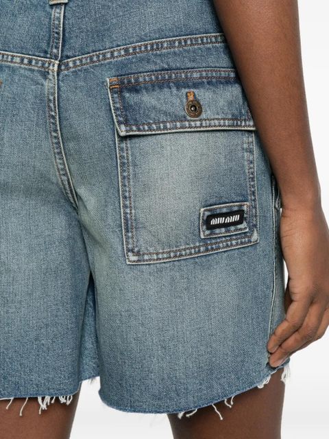 Miu Miu cargo-pocket denim shorts - Blue