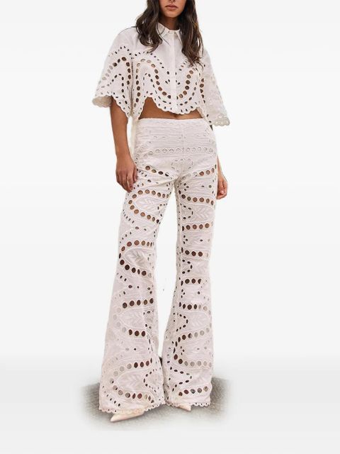 Charo Ruiz Ibiza Stern openwork-design trousers - White