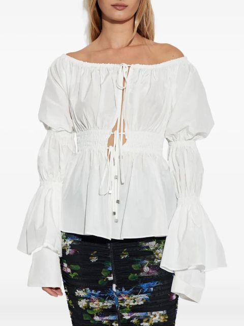 Blumarine off-shoulder puff-sleeve top - White
