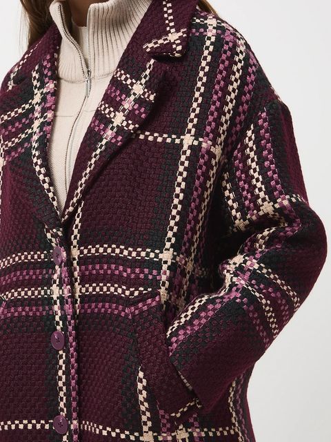 Medicine płaszcz damski kolor bordowy