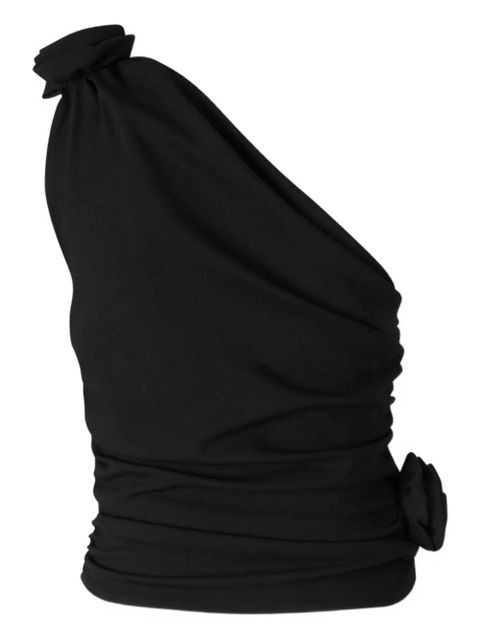 Magda Butrym rose-embellished one-shoulder top - Black - zdjęcie produktu nr 2