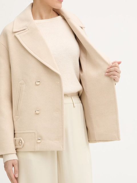 Morgan płaszcz z dodatkiem wełny kolor beżowy GMOON