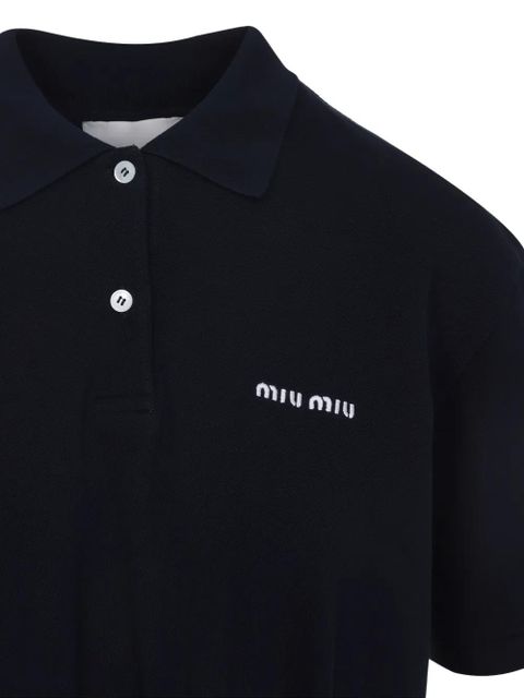 Miu Miu embroidered-logo dress - Blue