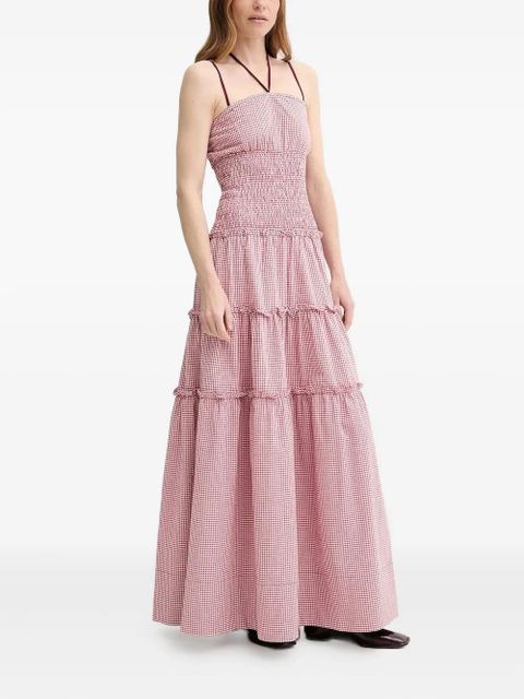 ALOHAS gingham smocked maxi dress - Red