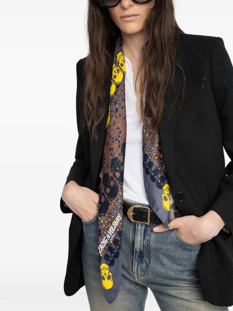 Zadig&Voltaire skull-print scarf - Brown - zdjęcie produktu nr 2