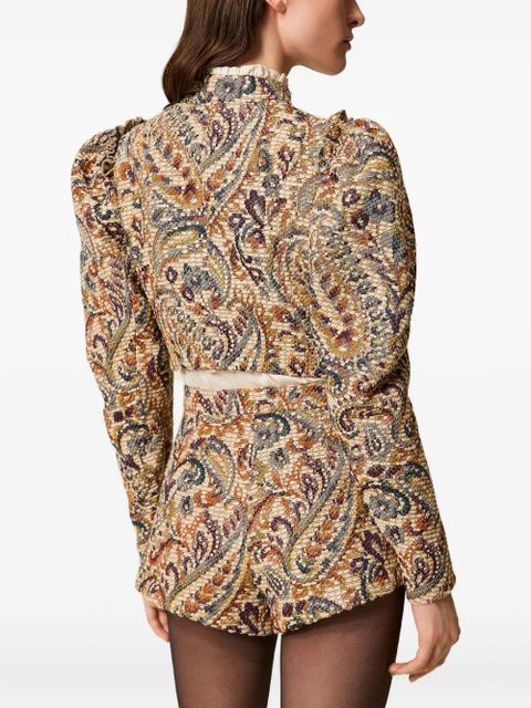 TWINSET paisley puff-sleeve jacket - Neutrals