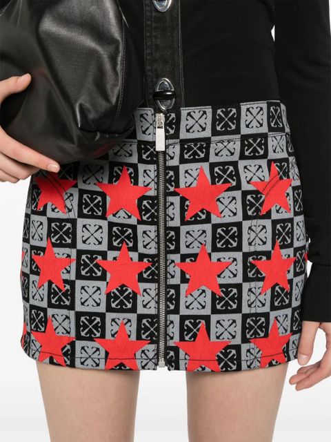 Off-White star-print denim skirt - Black