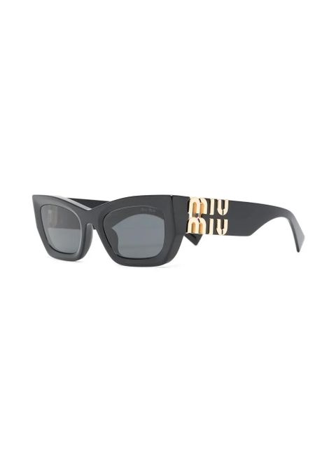 Miu Miu Eyewear logo-plaque rectangular sunglasses - Black - zdjęcie produktu nr 2