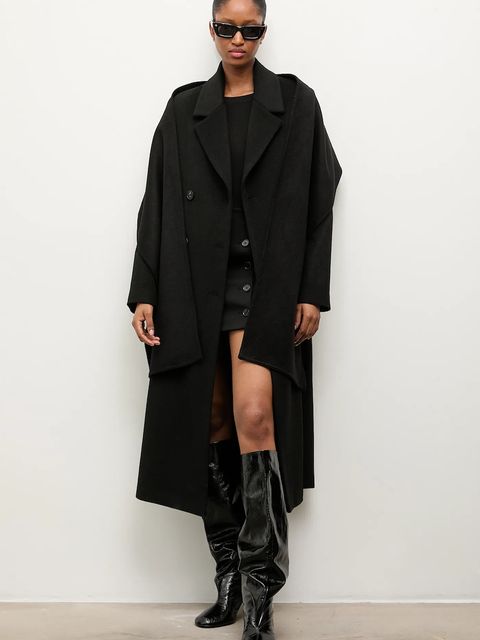Answear.LAB płaszcz wełniany kolor czarny