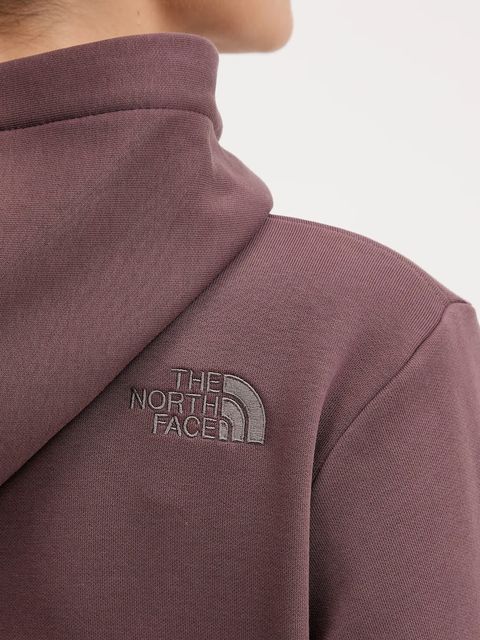 The North Face bluza Drew Peak damska kolor bordowy z kapturem z aplikacją NF0A89EHDUK1