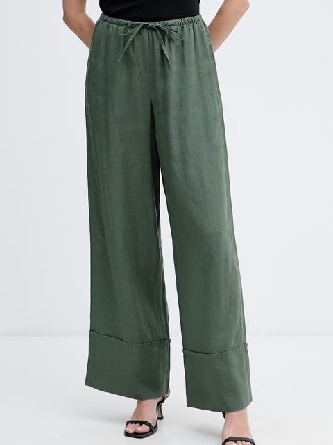 United Colors of Benetton spodnie damskie lniane - zdjęcie produktu nr 1
