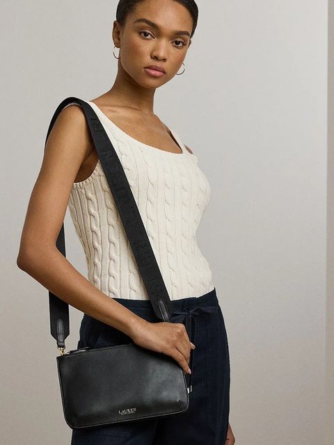 Lauren Ralph Lauren torebka skórzana kolor czarny 431970155