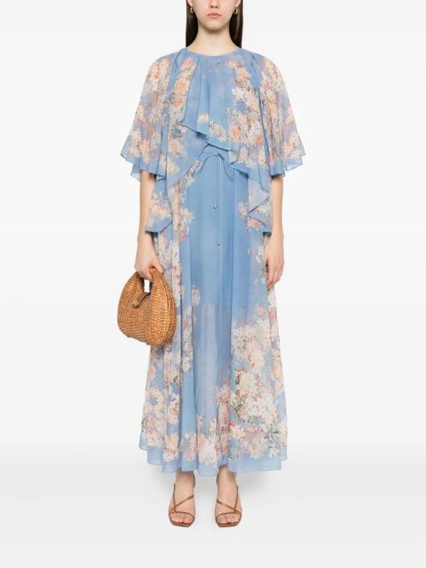 ZIMMERMANN floral-print ruffled dress - Blue - zdjęcie produktu nr 2