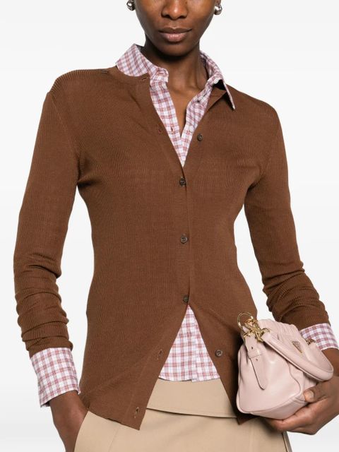 Prada button knitted cardigan - Brown