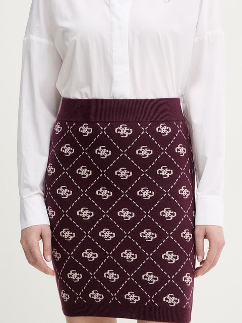 Guess spódnica z domieszką wełny SARAH