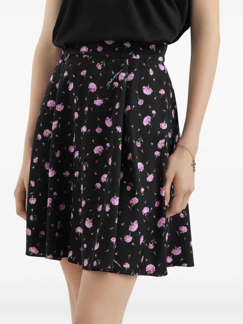 Dolce & Gabbana floral-print mini skirt - Black