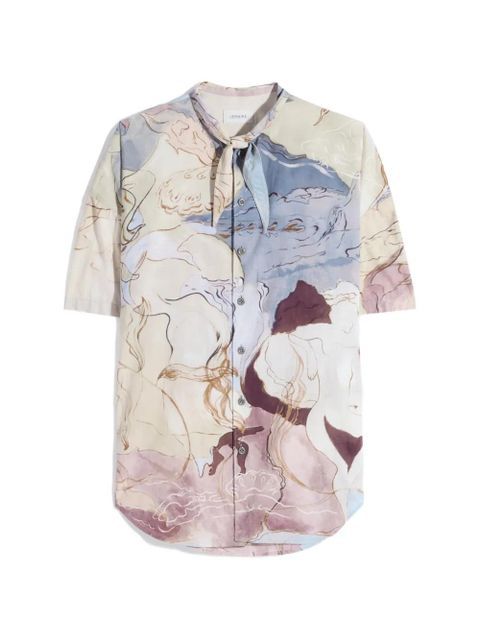 LEMAIRE scarf printed shirt - Neutrals - zdjęcie produktu nr 1