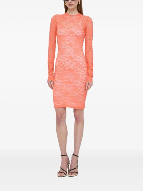 PINKO lace long-sleeve mini dress - Orange