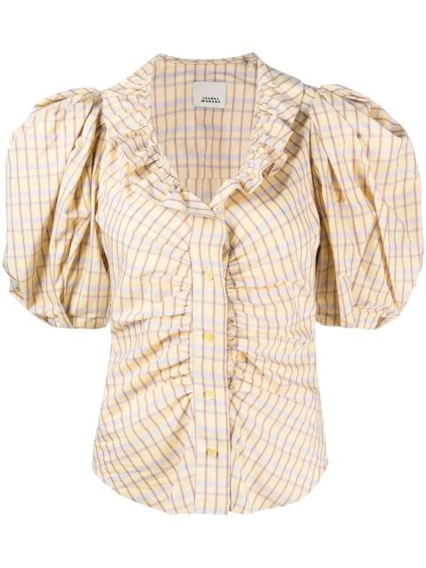 ISABEL MARANT Catalia puff-sleeve blouse - Yellow - zdjęcie produktu nr 1
