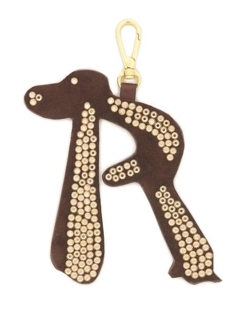 Marni rhinestone-embellishment charm keyring - Brown - zdjęcie produktu nr 1