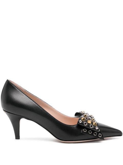 Valentino Garavani studded bow-detail pumps - Black - zdjęcie produktu nr 1