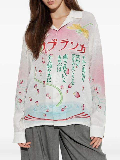 Casablanca printed silk shirt - White