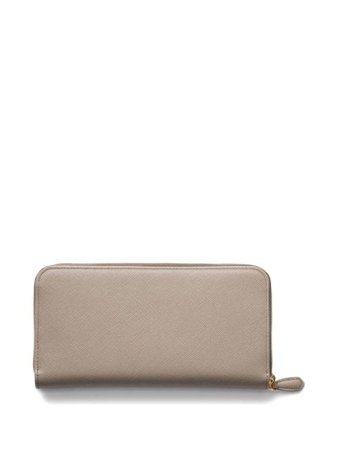 Prada leather zip wallet - Neutrals