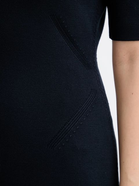 BOSS sukienka kolor granatowy mini rozkloszowana 50542876