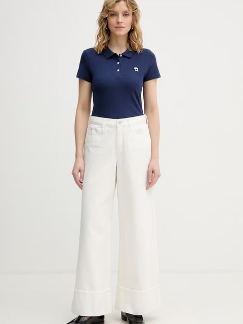 Karl Lagerfeld polo damskie bawełniane IKON - zdjęcie produktu nr 1