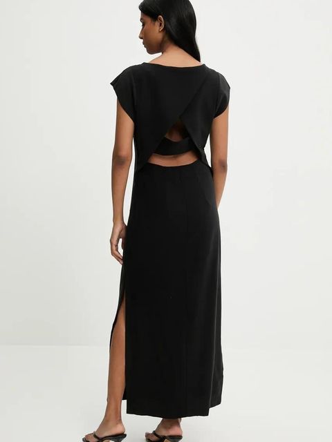 Answear.LAB sukienka kolor czarny maxi dopasowana