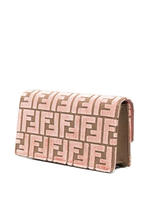 FENDI Baguette FF-pattern velvet clutch bag - Pink - zdjęcie produktu nr 2