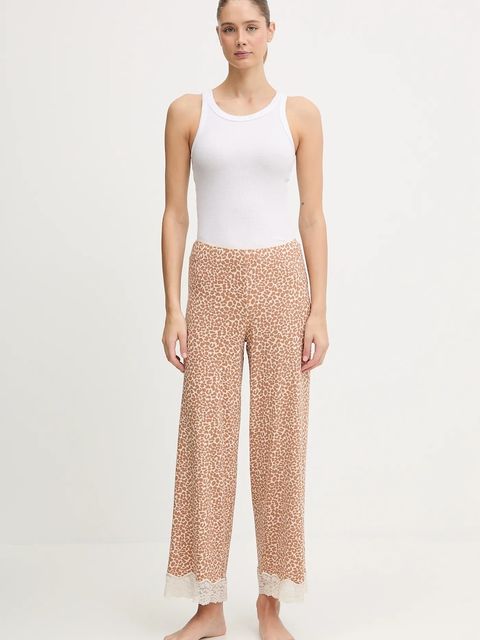 United Colors of Benetton spodnie piżamowe damska kolor beżowy 32V93F04S - zdjęcie produktu nr 2