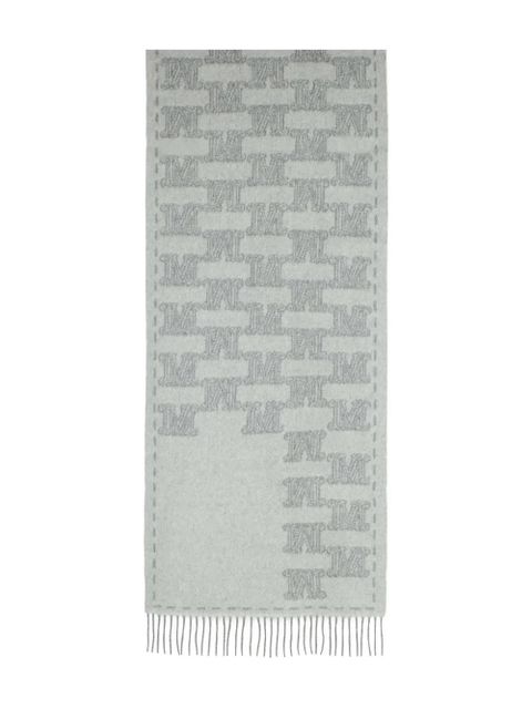 Max Mara jacquard-monogram cashmere scarf - Grey - zdjęcie produktu nr 1