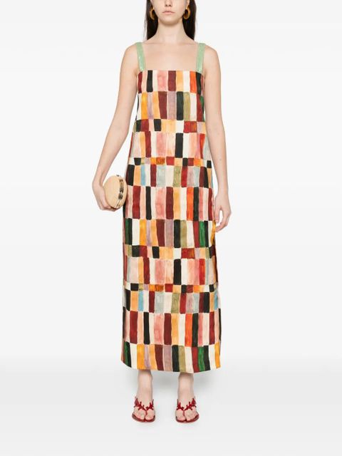 ALEMAIS x LRNCE Marjorelle square-neck strappy midi dress - Neutrals - zdjęcie produktu nr 2