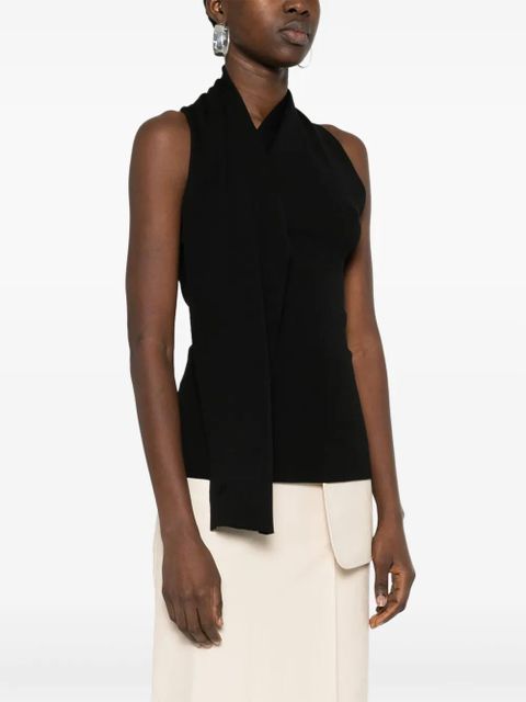 FENDI halterneck knitted top - Black
