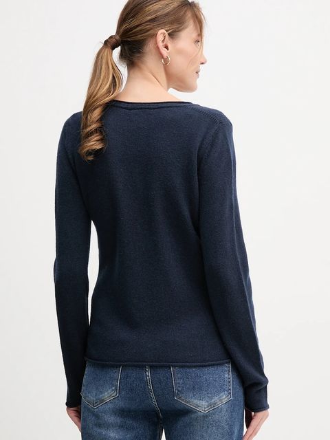 Tommy Hilfiger sweter wełniany damski kolor granatowy lekki WW0WW43505 - zdjęcie produktu nr 2