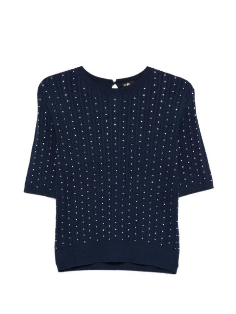 Maje embellished crew-neck T-shirt - Blue - zdjęcie produktu nr 1