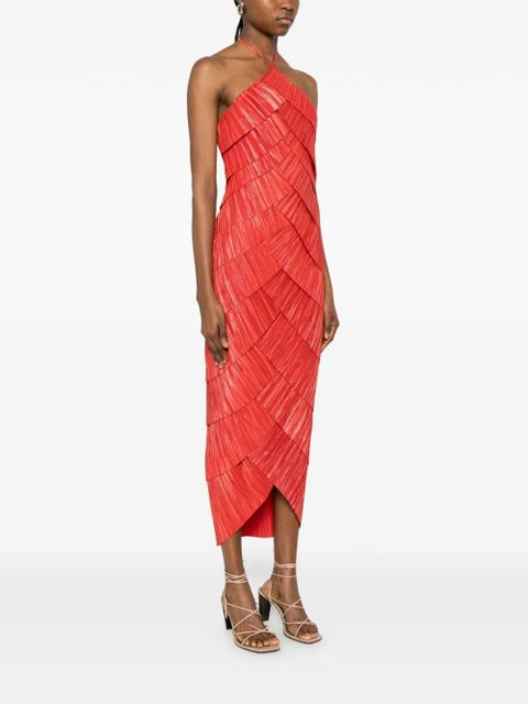 Cult Gaia Patrizia pleated halterneck dress - Red