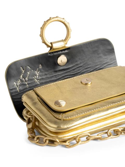 Zadig&Voltaire mini kate ring-embellished chain cross body bag - Gold