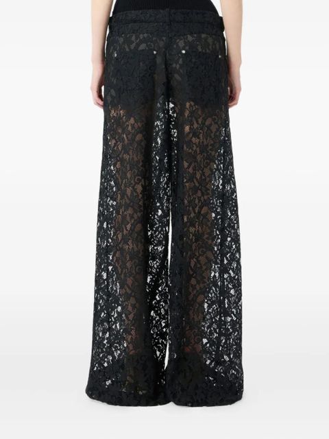 Blumarine rébrodé-lace trousers - Black