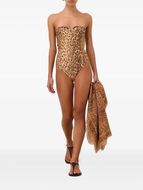 ZIMMERMANN leopard-print swimsuit - TAN LEOPARD