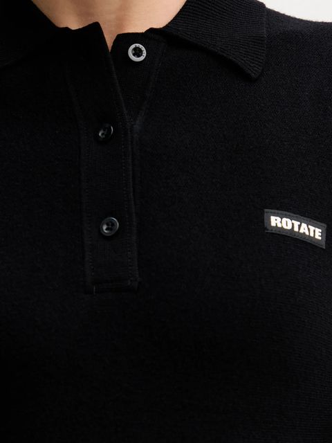 Rotate sukienka z dodatkiem wełny kolor czarny mini rozkloszowana 115488100